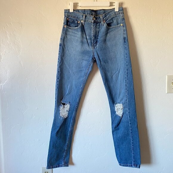 Mens Levis 510 Distressed Knee Stonewashed Skinny Jeans - Sz 32 x 32 - Picture 2 of 11